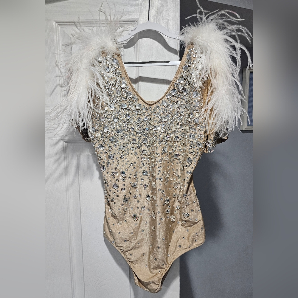 Dance leotard with rhinestones